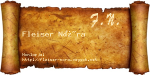 Fleiser Nóra névjegykártya